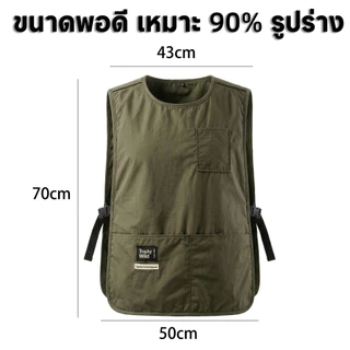 HOMELYST ผ้ากันเปื้อนแขนกุด สวมใส่ง่าย ตัวล็อกข้าง เย็นสบาย กันน้ำ/น้ำมัน/คราบ ครัว/ที่ทำงาน ทุกเพศ ขายส่ง