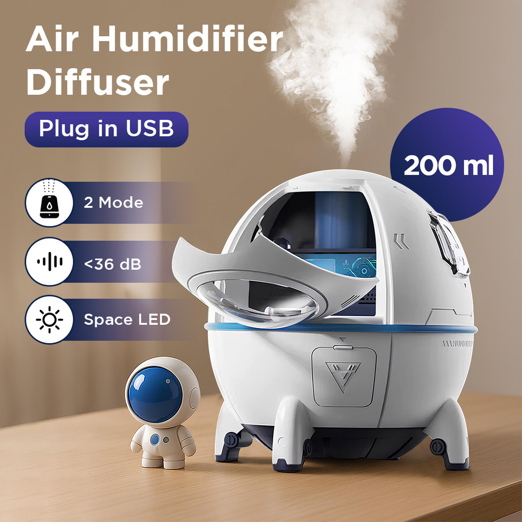 SONONIA Air Humidifier Mini Ultrasonic Diffuser Space Capsule 200ml USB - MJ046