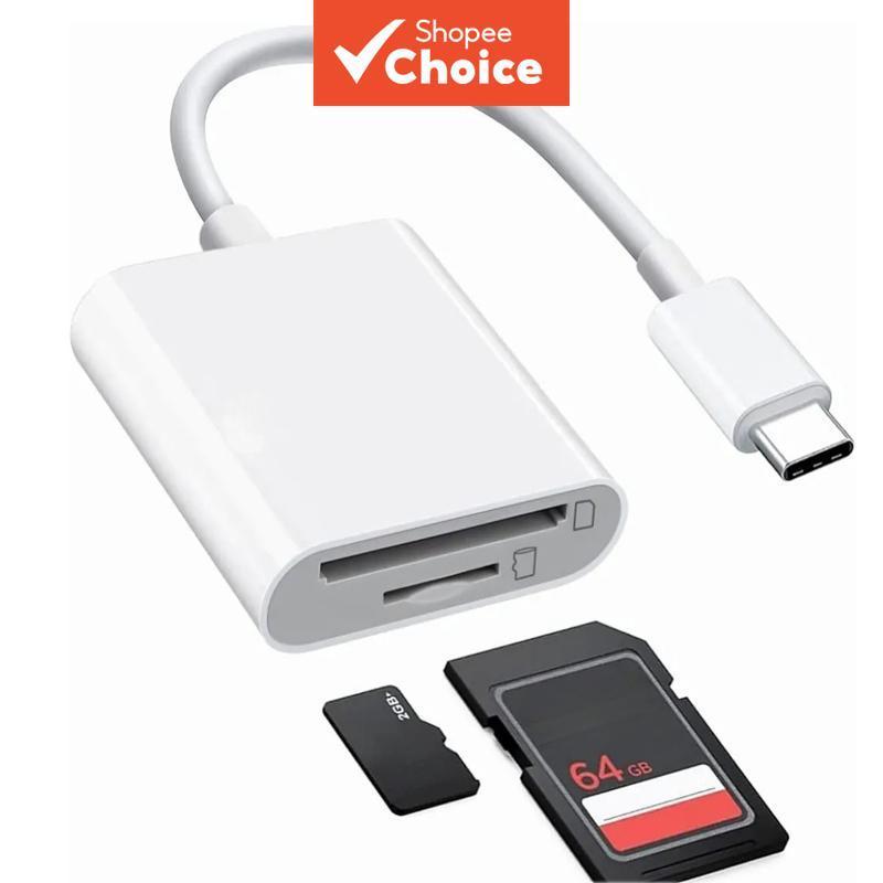 2 in 1 USB-C เป็น SD/TF เครื่องอ่านการ์ดหน่วยความจําอะแดปเตอร์กล้อง