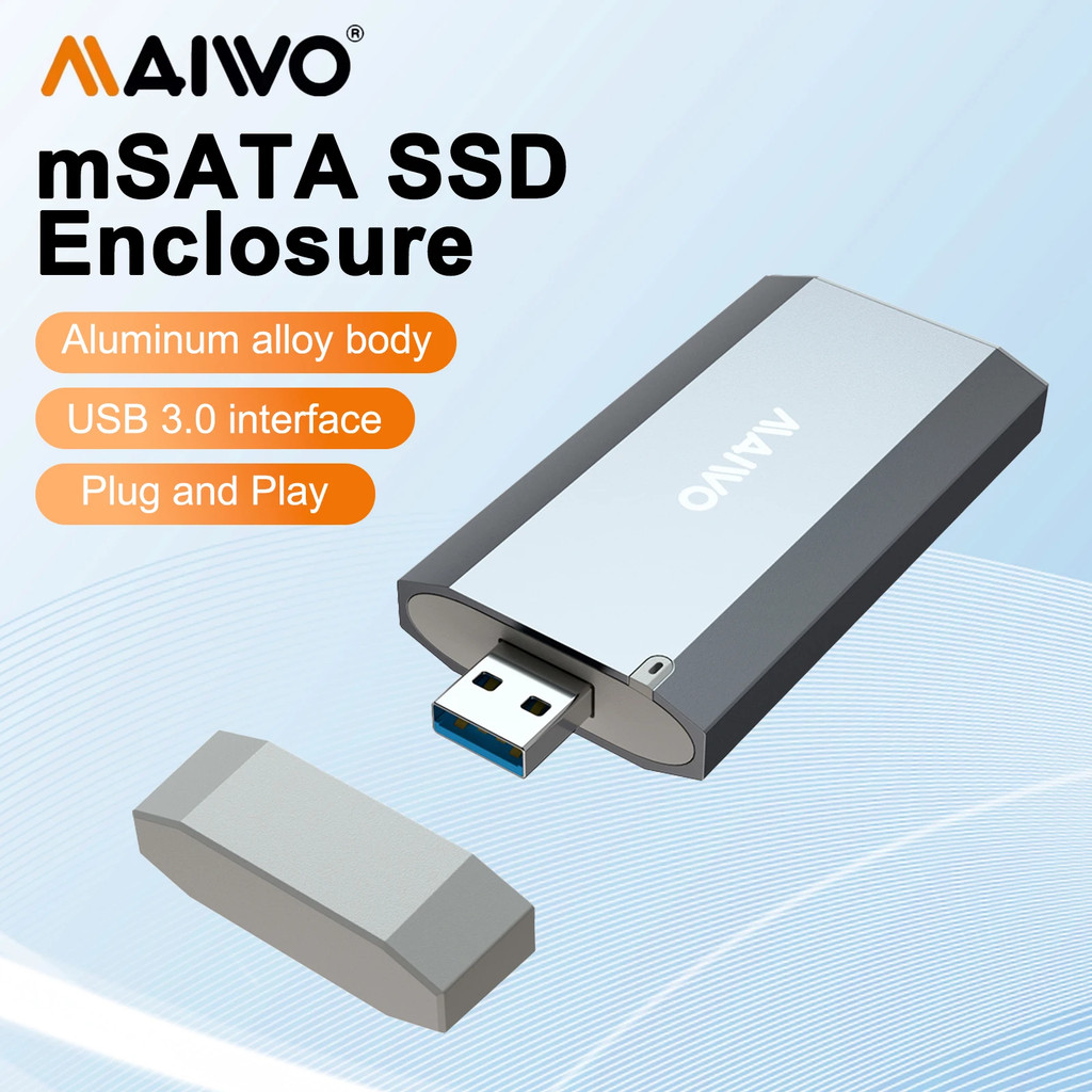 MAIWO mSATA SSD กรณี USB 3.0 SSD mSATA Enclosure อะแดปเตอร์ภายนอกกล่อง 5Gbps สําหรับ mSATA ภายใน Solid State Drive ฮาร์ดไดรฟ์