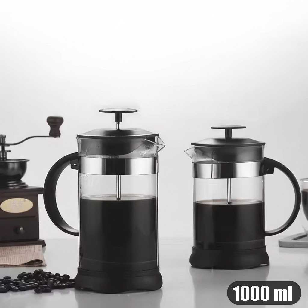 French Press เครื่องชงกาแฟหม้อ Plunger Borosilicate แก้ว, เครื่องมือชงชากาแฟพร้อมตัวกรองความจุขนาดให