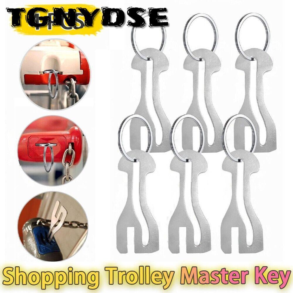 TGNYDSE รถเข็นช้อปปิ้ง Token, รถเข็นโลหะแบบใช้ซ้ําได้ Master Key Token, กระเป๋าใส่เหรียญแบบถอดได้ทนท