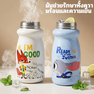 HoneyLion Disney Zootopia 600ML 316L แก้วน้ําสแตนเลสสูญญากาศ 3 โหมดดื่ม Leakproof BPA ฟรีพร้อมสายสะพายไหล่