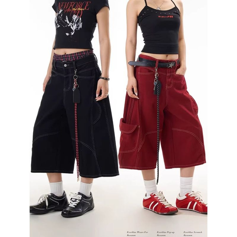 MeTozone Cropped Pants for Men Cotton Stylish Multi-Pocket Casual Fashion Pants