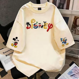 TEE·SHOP🍀 เสื้อยืด oversize เสื้อเท่ๆ เกาหลี "Disney Mickey" เสื้อแฟชั่นใ เกาหลีสไตล์ พิมพ์ลาย ผ้านิ่มใส่สบาย COD📦