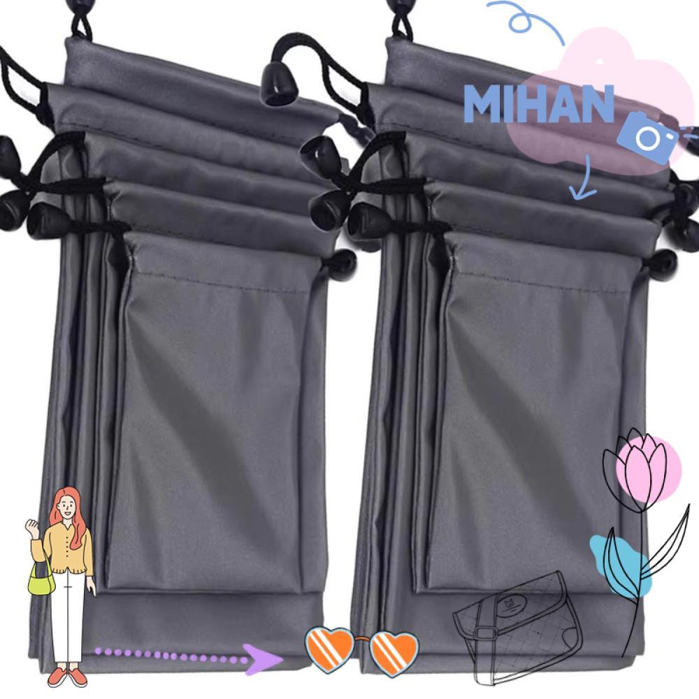 MIHAN Drawstring Storage Pouch, Drawst Closed Portable Multi-Functional Storage Bag, กันน้ํากันฝุ่นสีดํา Drawstring Bags ที่เก็บลิปสติก
