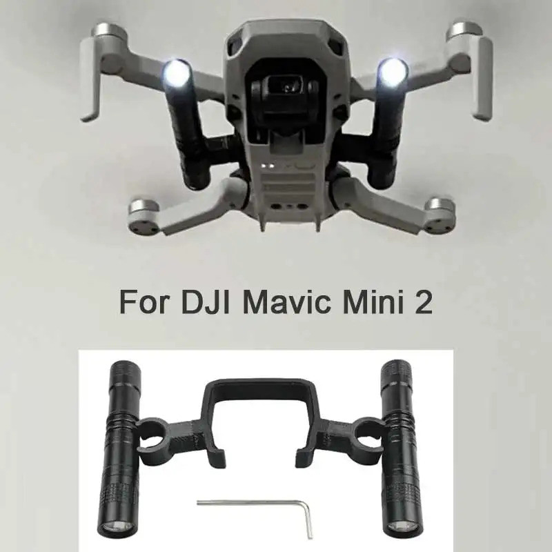2PCS LED Night นําทางโคมไฟ Light Bracket Mount เที่ยวบินไฟฉายไฟฉายชุดสําหรับ DJI Mavic Mini 2 Drone 