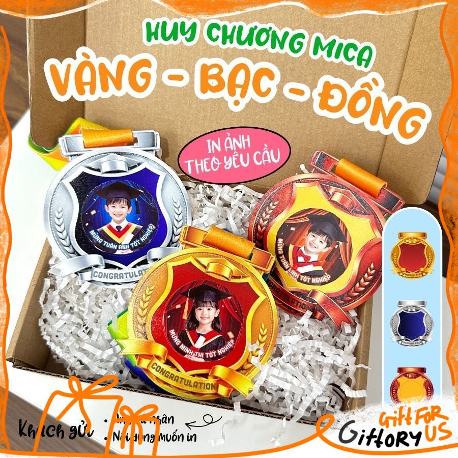 GOLD - SILVER - BRONZE MICA MEDAL สําหรับพิมพ์ภาพในการขอ