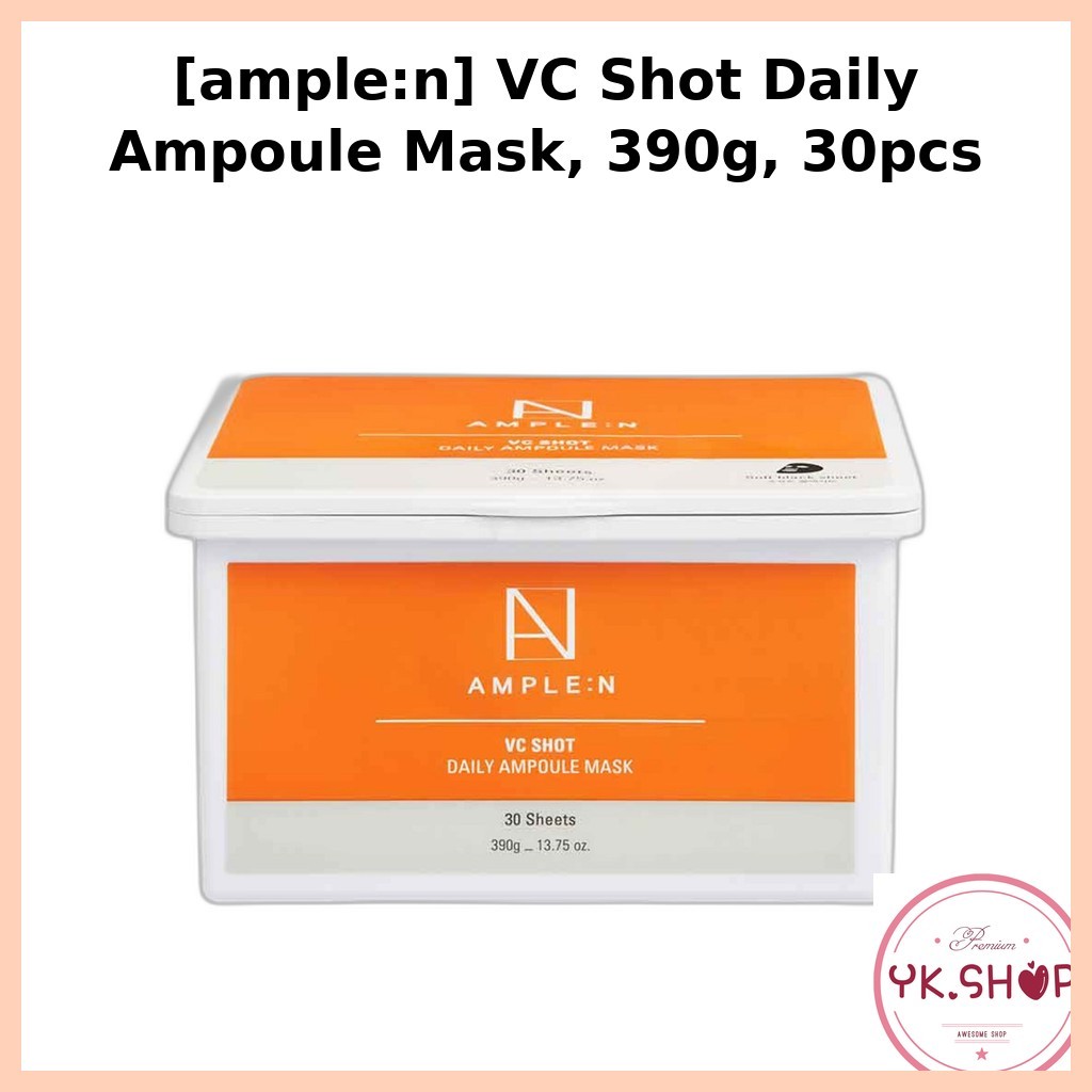 [ample:n] VC Shot Daily Ampoule Mask, 390g, 30pcs / Korean Ampoule Mask / ใช้ทุกวัน / ของแท้ 100% โด