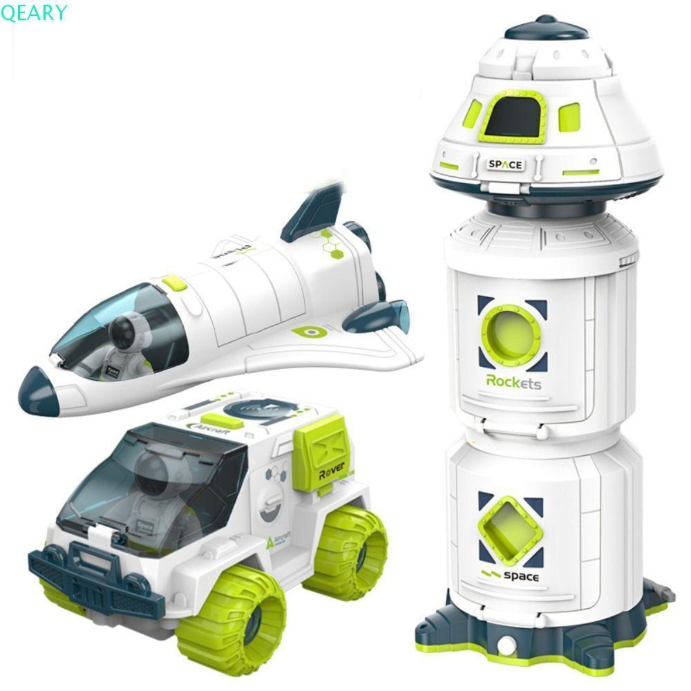 QEARY Acousto Optic Space Toys, Space Station นักบินอวกาศกระสวยอวกาศ, ของเล่นเสริมพัฒนาการ, ยานอวกาศ Acousto Optic Rocket Spacecraft รุ่นของขวัญวันเกิด