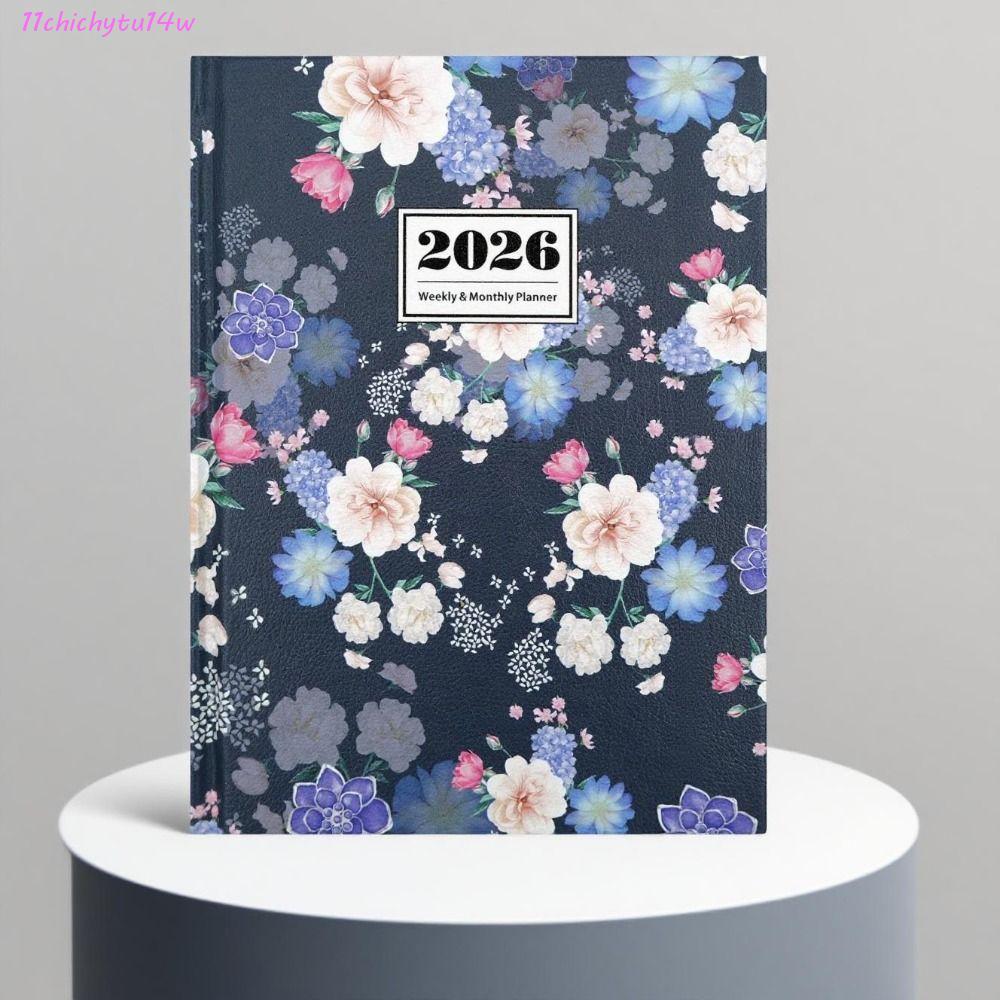CHICHYTU14W 2026 Schedule Planner Notepad, ทนต่อการสึกหรอ 12 เดือน A5 สมุดบันทึกวางแผนวาระ, บุ๊คมาร์