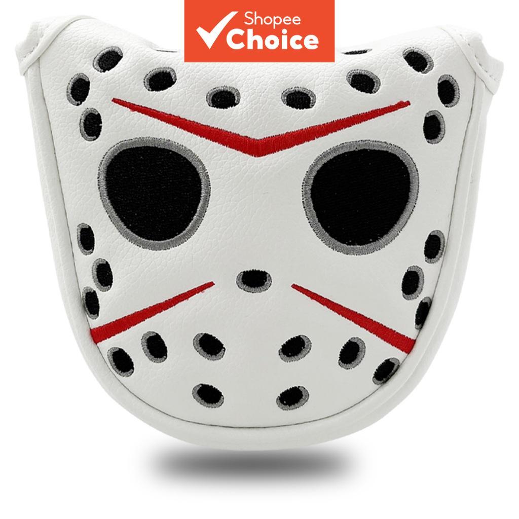 Jason Mask Golf Putter Cover ปัก Cool Design ทนต่อการสึกหรอ PU หนัง Unisex ของขวัญที่สมบูรณ์แบบสําหรับเพื่อนกอล์ฟ