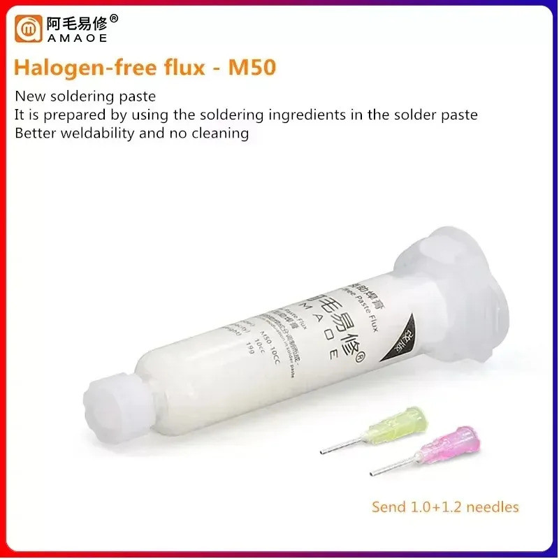 ใหม่ 1PCS AMAOE M50 Solder Paste ฮาโลเจนฟรีเชื่อมน้ํามัน Flux สําหรับ BGA PCB Reballing ซ่อมบัดกรีวา