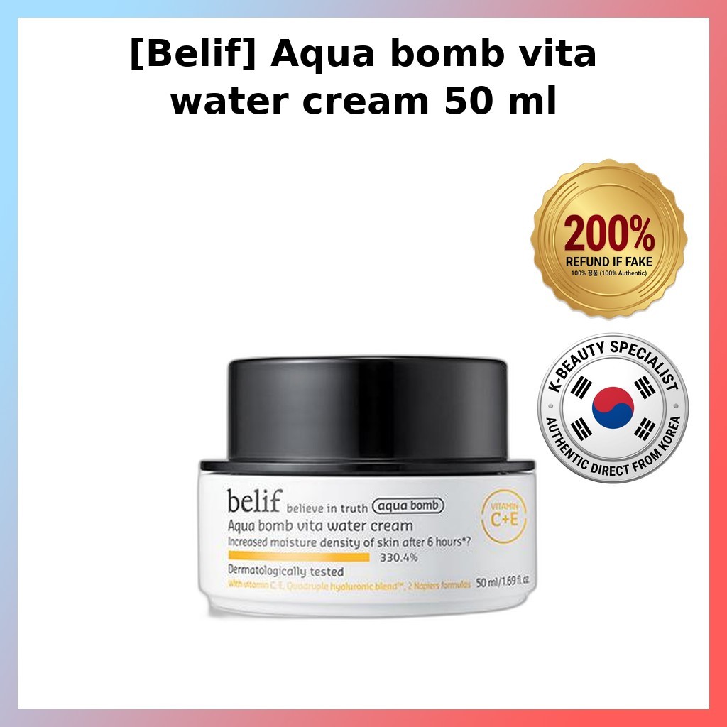 [Belif] Aqua Bomb vita water Cream 50 ml / ครีม Aqua Bomb เกาหลี / สูตรบางเบา / ของแท้ 100% โดย arid