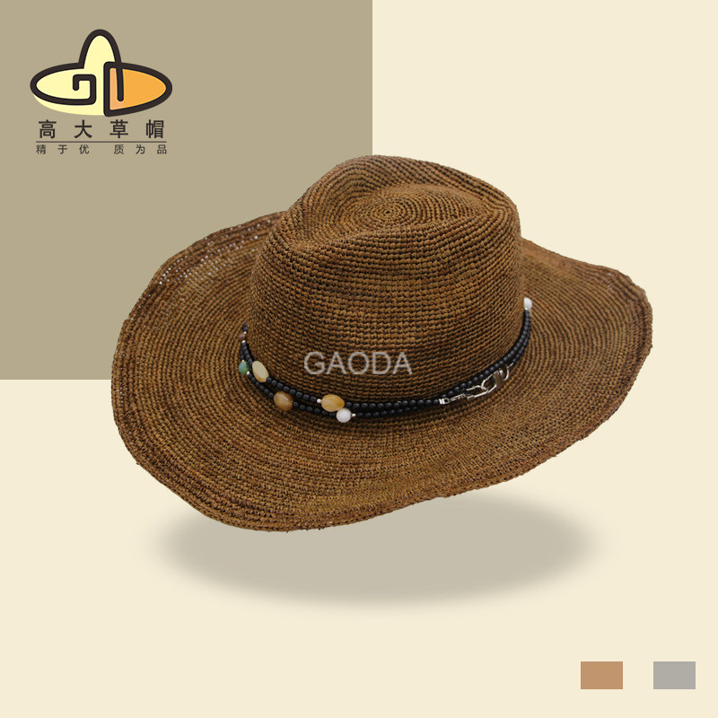 Spot Goods#Men's and women's straw hats, jazz hats, sun hats, sun protection fashion hats, cowboy ha