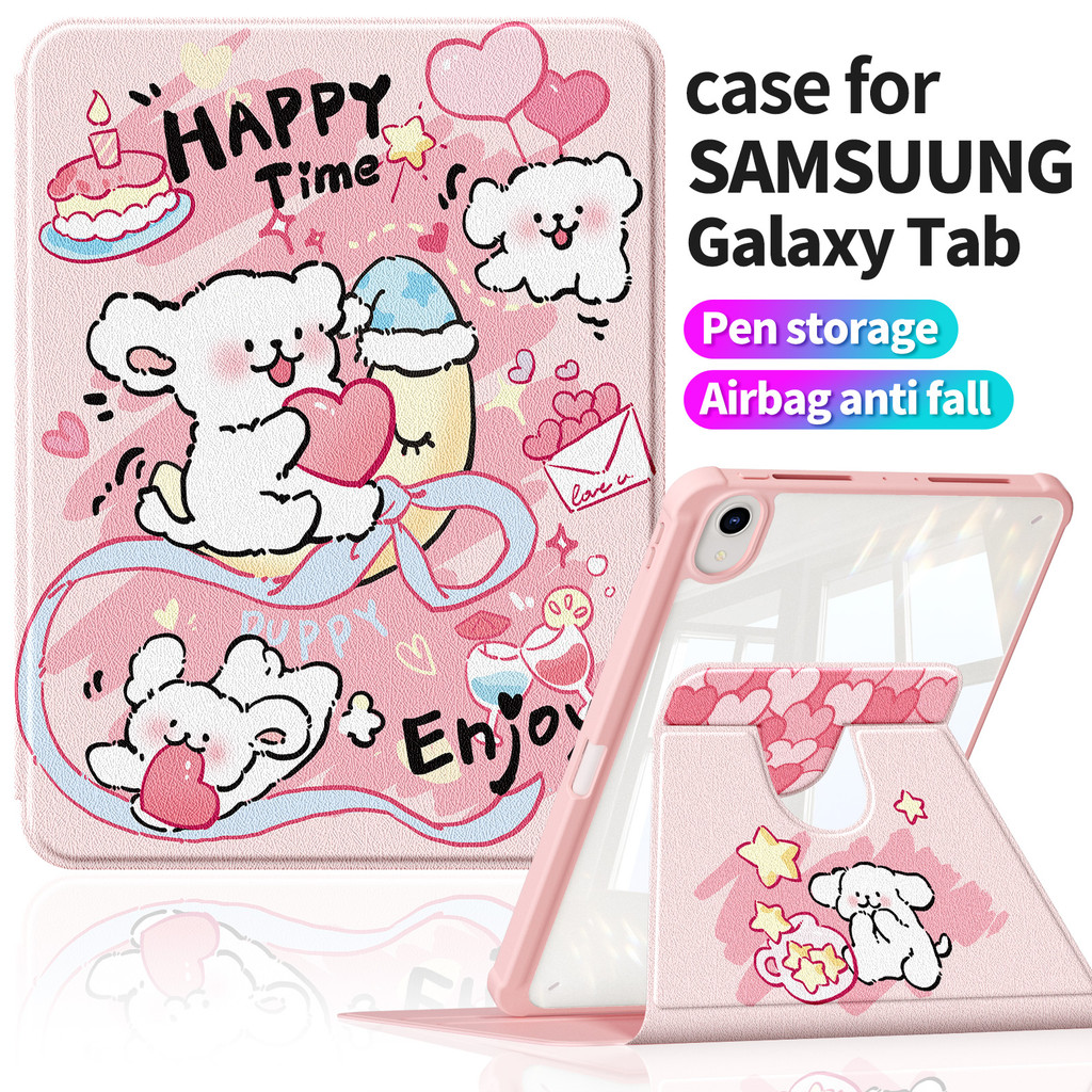 เคสหนัง PU กราฟฟิตี สําหรับ Samsung Galaxy Tab S9 FE 10.9 นิ้ว/Tab S9 FE+ 12.4 นิ้ว, รองรับ S9 11 นิ้ว/Tab S8, ปลุก/พักหน้าจออัตโนมัติ รุ่น ก1195