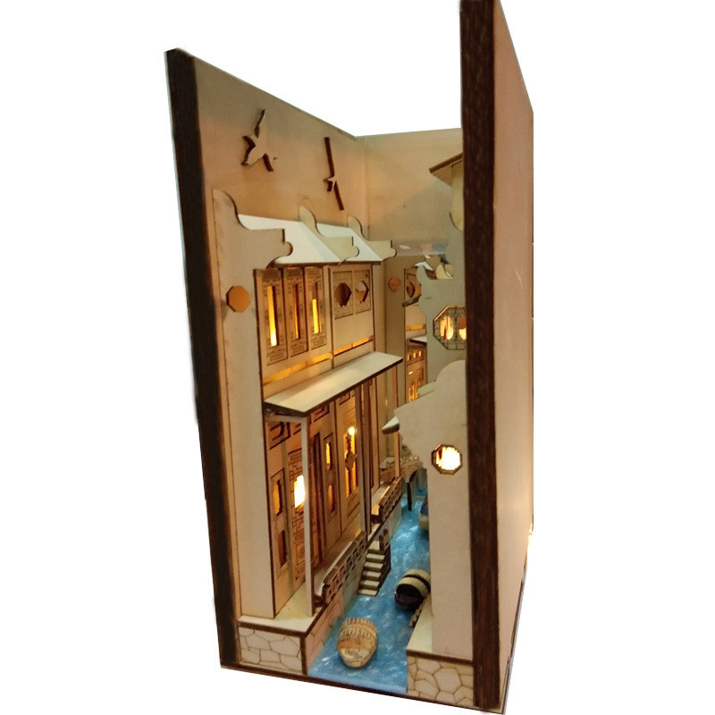 Wuzhen Shuli Diagonal Alley ตกแต่ง Street Alley End Diagonal Alley Bookend ชั้นวางหนังสืองานฝีมือ Ji