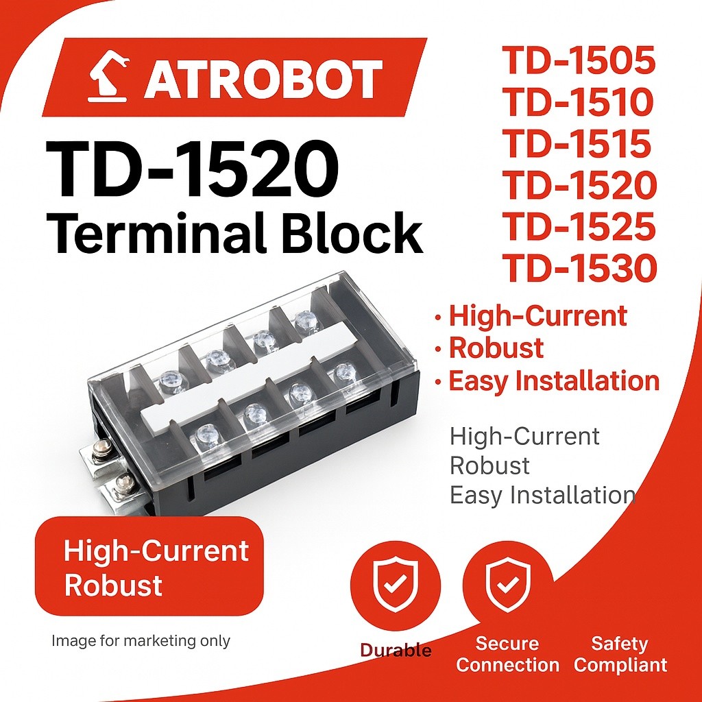TD Terminal Block ขั้วต่อสาย 5-20 ช่อง 15-100A 250-600V (TD-1505/1510/1515/1520/2010/10005) DIN/พื้นผิว