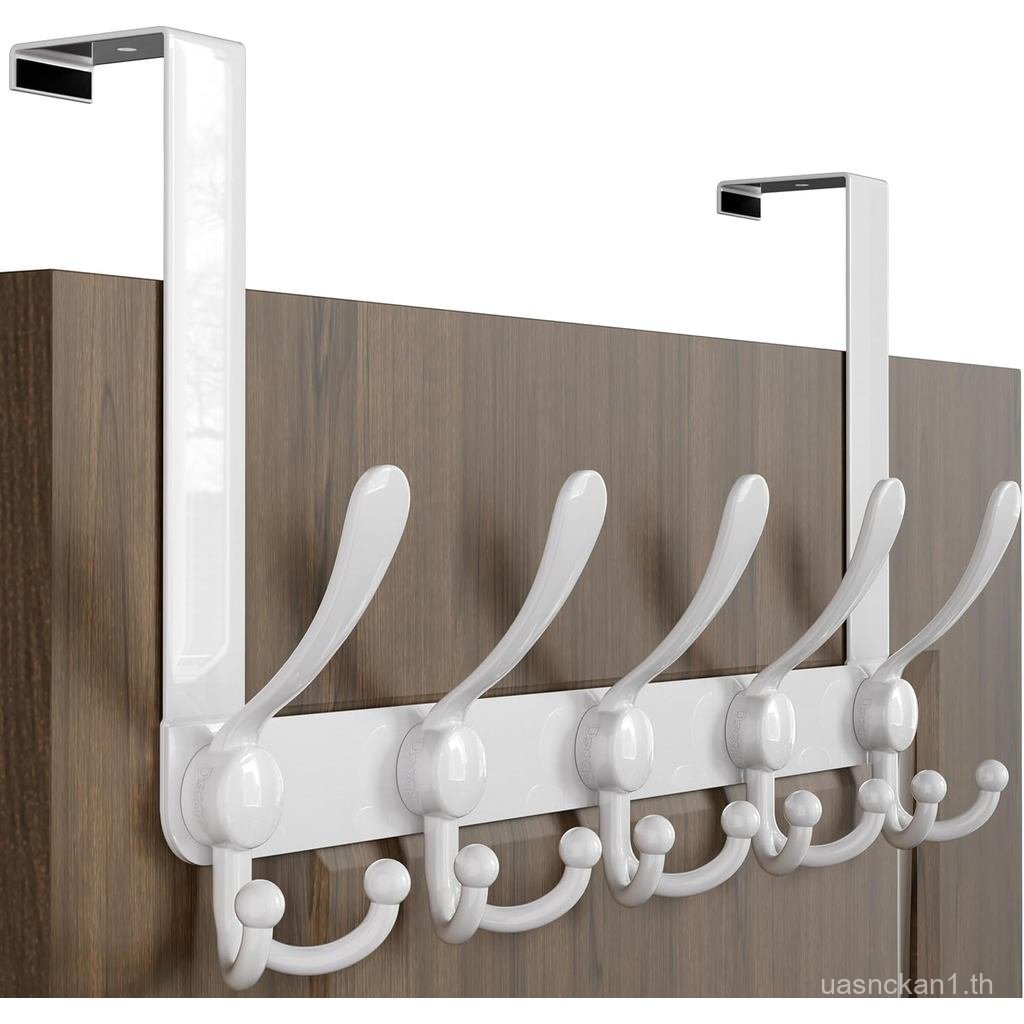Dseap Over Door Hook 2.0 - รุ่นอัพเกรด - ประกอบง่าย แข็งแรง สแตนเลสสําหรับงานหนัก 5-Tri-Hook Over Th