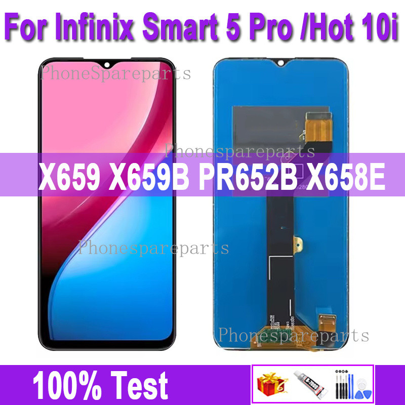 LCD ต้นฉบับสําหรับ Infinix Hot 10i Lcd X659b X658e LCD สําหรับ Infinix Smart 5 Pro PR652B จอแสดงผล T
