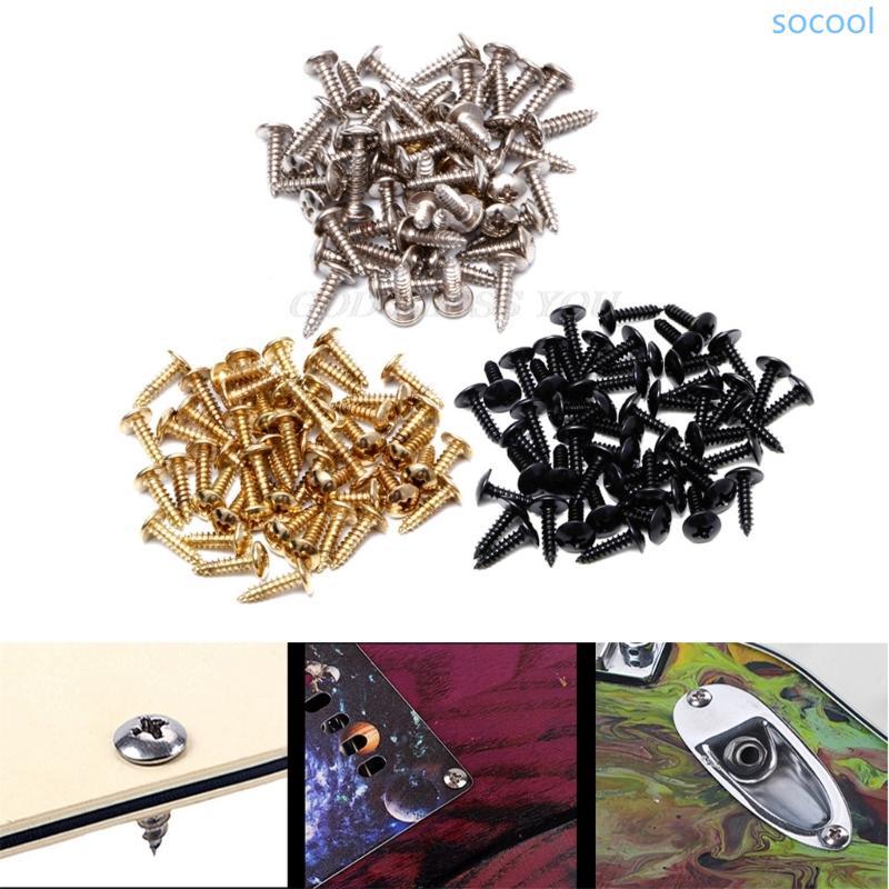 Soc * 50 ชิ้นกีตาร์ไฟฟ้าเบส Pickguard สกรู Scratch Plate สกรูยึดเปลี่ยนโลหะ Pick Guards สกรู