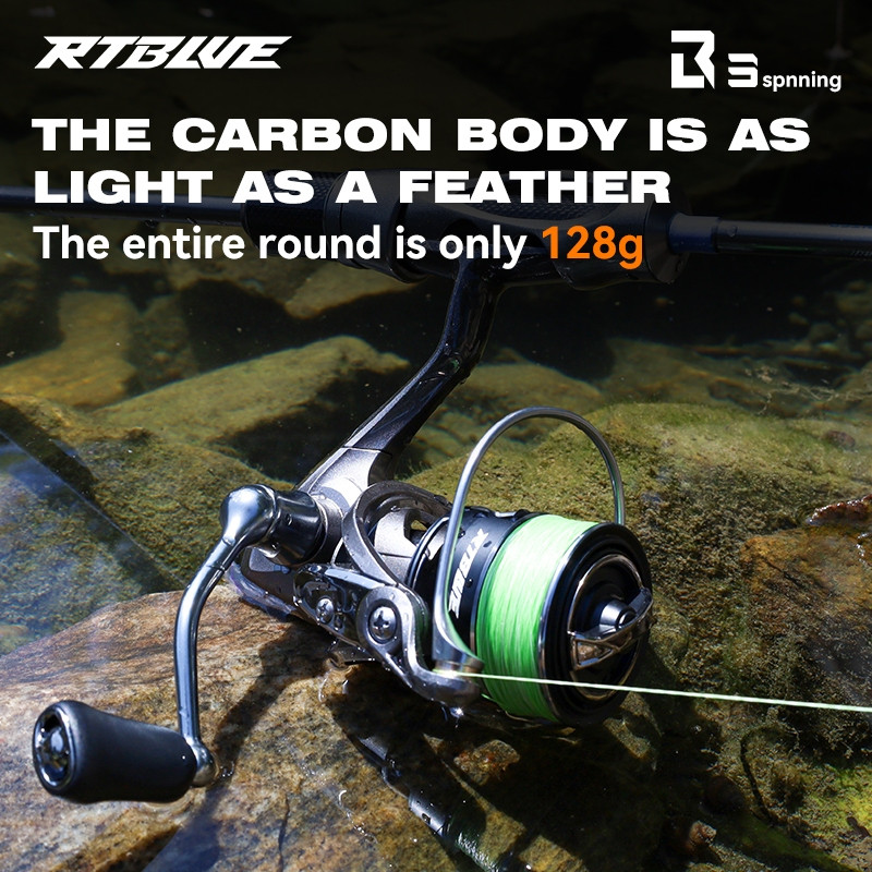BEARKING RTBLUE B3 รอก Spinning Reel 128g Ultralight วัสดุคาร์บอน 5Kg ลากสูงสุด 5+1BB 5.2:1 รอกตกปลาน้ําเค็มน้ําจืด