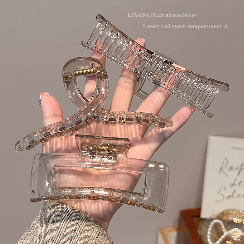 กิ๊บฉลามอะคริลิกโปร่งใส สไตล์เรียบง่ายสำหรับการแต่งผมแฟชั่น