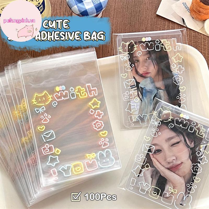 Pufangpink 100 ชิ้นการ์ตูน Graffiti ลูกแมว Self-Adhesive กระเป๋า Candy บรรจุภัณฑ์อาหารกระเป๋าขนาดเล็