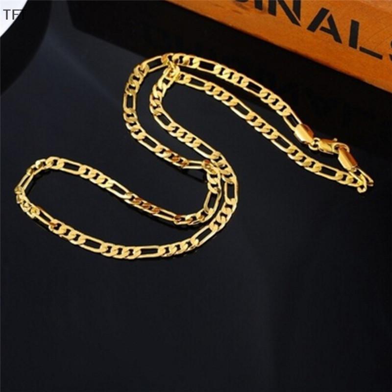 (FTT) แฟชั่น18K ชุบทองผู้ชาย Punk CHAIN สร้อยคอผู้หญิงยาวเครื่องประดับใหม่