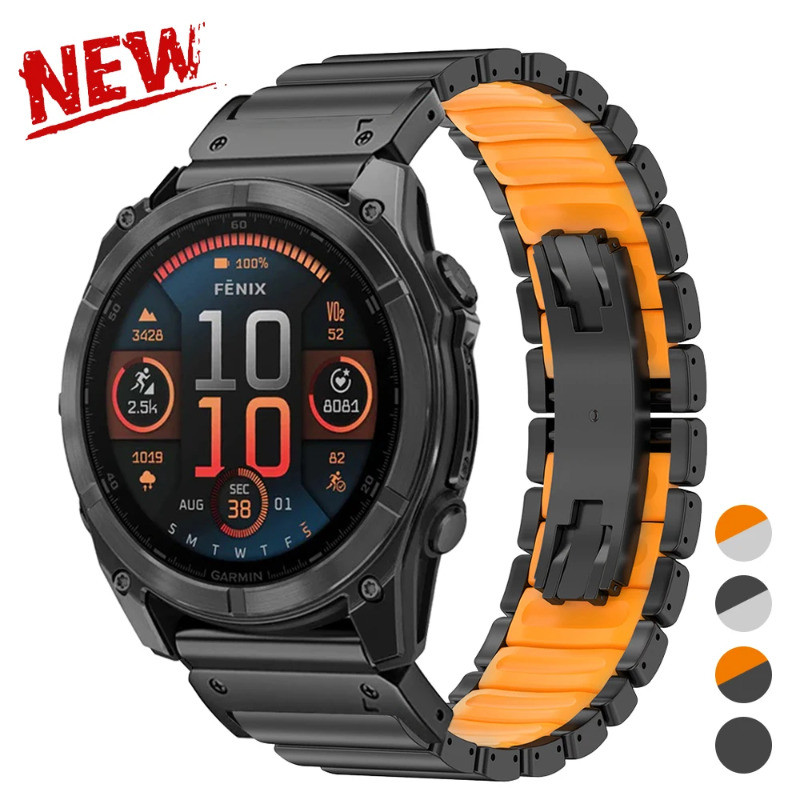 26 มม.ไทเทเนียมสําหรับนาฬิกา Garmin Enduro 3 Fenix 8 7X Pro 51 มม.Fenix 6X หรูหราสําหรับ Garmin Tact