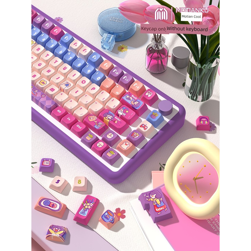 คีย์แคปไทย คีย์แคปลาย Ferris Cool Weekend Time Original Theme Keycap MDA Highly Cute Creative Keyboa