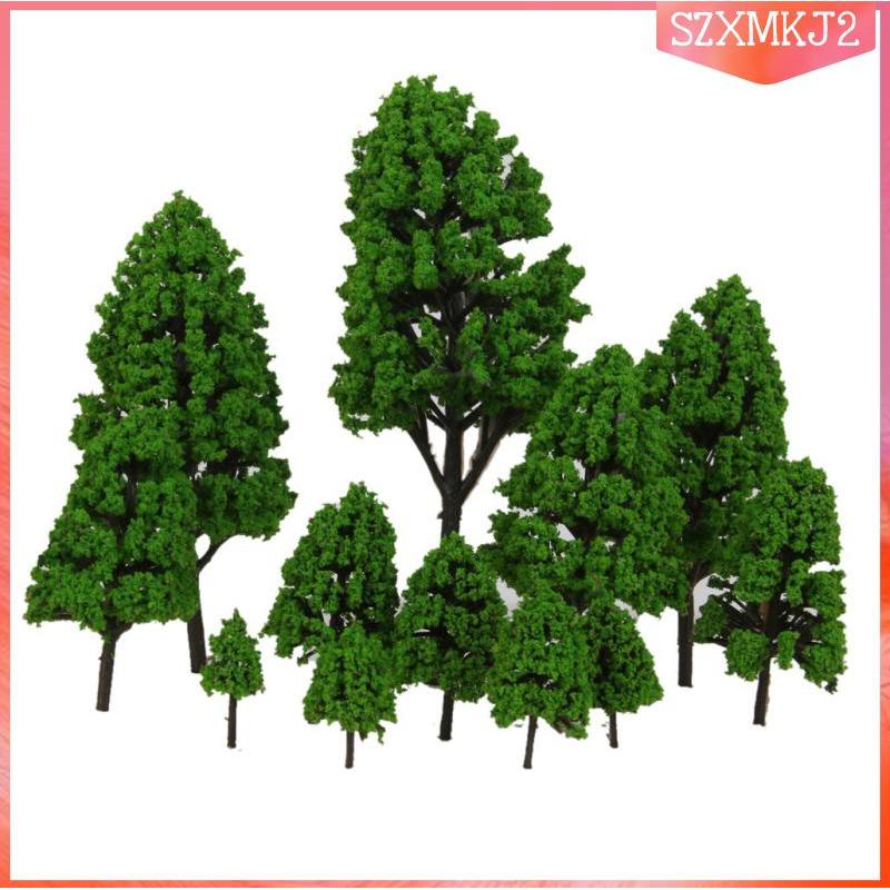 [szxmkj2] 12PCS Model Tree Train Forest Park Scenery ภูมิทัศน์เค้าโครง Scale O Green