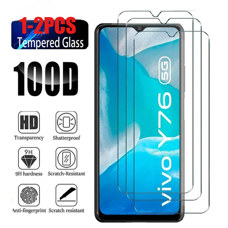 1-2 ชิ้น HD ฟิล์มกระจกนิรภัยใสสําหรับ vivo T1 T1x Snapdragon 680 778G Pro อินเดีย 4G 5G Elack Edged 