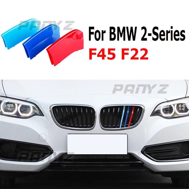 3pcs ABS For BMW F22 F45 F23 F46 F44 Series 2 Car Racing Grille Strip Trim Clip M Performance Access