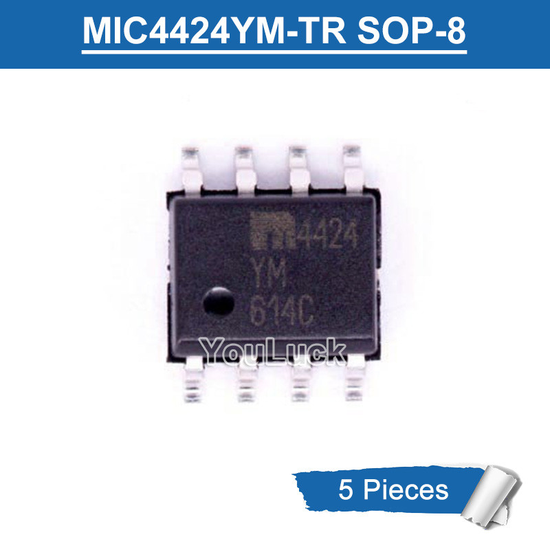 5pcs Original MIC4424YM 4424 YM SOP-8 Dual 3A-Peak Low-Side MOSFET Driver IC ชิปใหม่