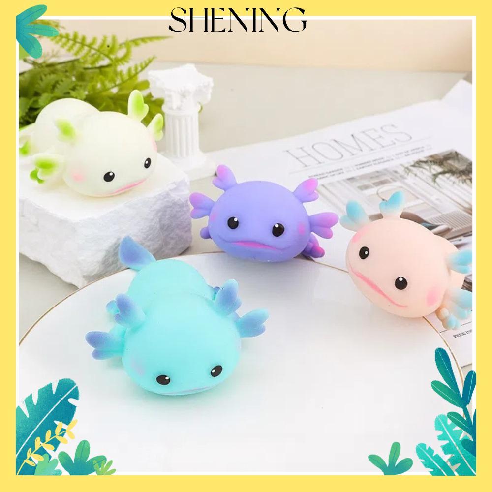 SHENING การ์ตูนปลา Squishy ของเล่น,ตุ๊กตาอยู่ไม่สุขยืดออกแบบบีบของเล่น,ตลกความเครียดบรรเทาหลายสีน่าร