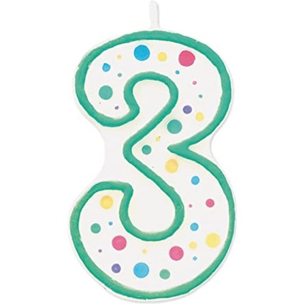 WILTON GREEN EDGED PARTY CANDLE - NO. 3