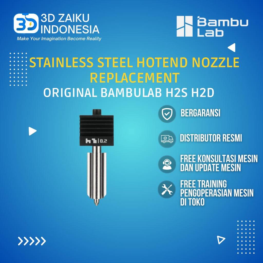 Original Bambulab H2S H2D สแตนเลส Hotend หัวฉีดเปลี่ยน