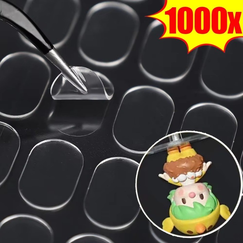 แผ่นกาวสองด้าน 300/500/1000 ชิ้น - สติกเกอร์คงที่เท้าตุ๊กตาภูมิทัศน์ - แพทช์กาวไร้รอยต่อโปร่งใส