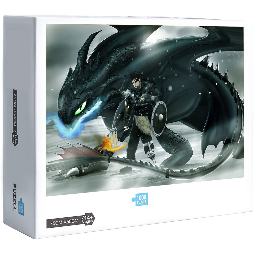 Hiccup และ Night Fury จิ๊กซอว์ไม้คุณภาพสูงของขวัญตกแต่งบ้าน