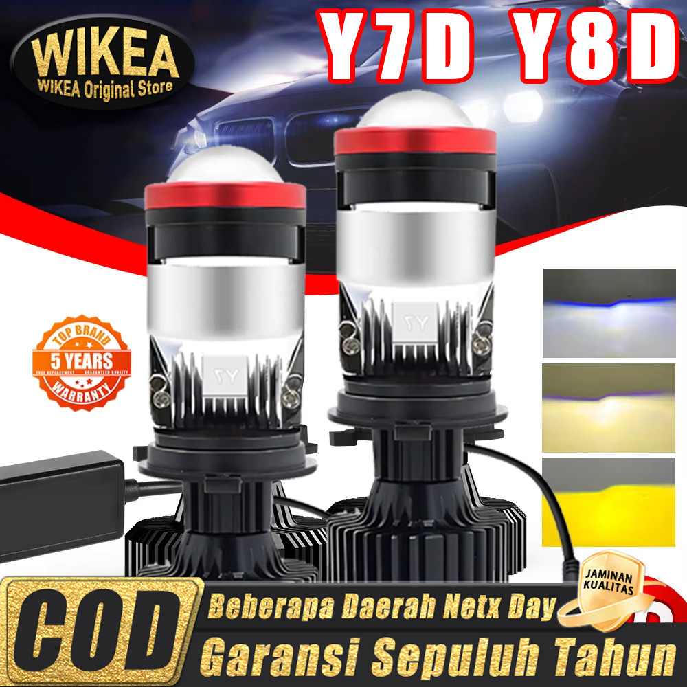 2PCS Y7D/Y8D Super Bright ไฟ LED รถยนต์และรถจักรยานยนต์ 160W H4 Super Bright Original Mini Pjctor โป
