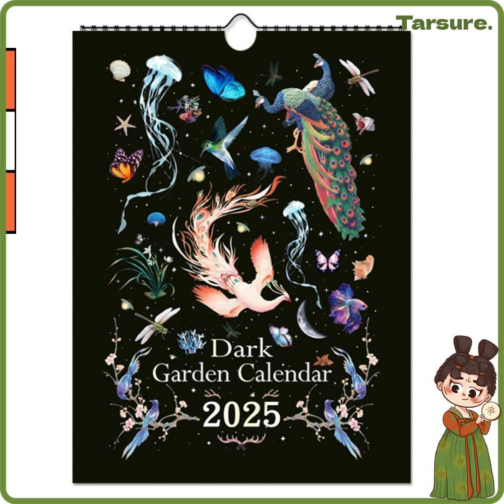 ปฏิทิน TARSURETH 2025, รายวันรายสัปดาห์รายเดือน Planner Mystery Garden Wall Calendar, กระดาษแขวนทนทา