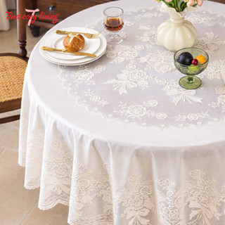 ผ้าปูโต๊ะลูกไม้หรู ผ้าคลุมโต๊ะ ปักลายดอกไม้ สไตล์ยุโรปวินเทจ…