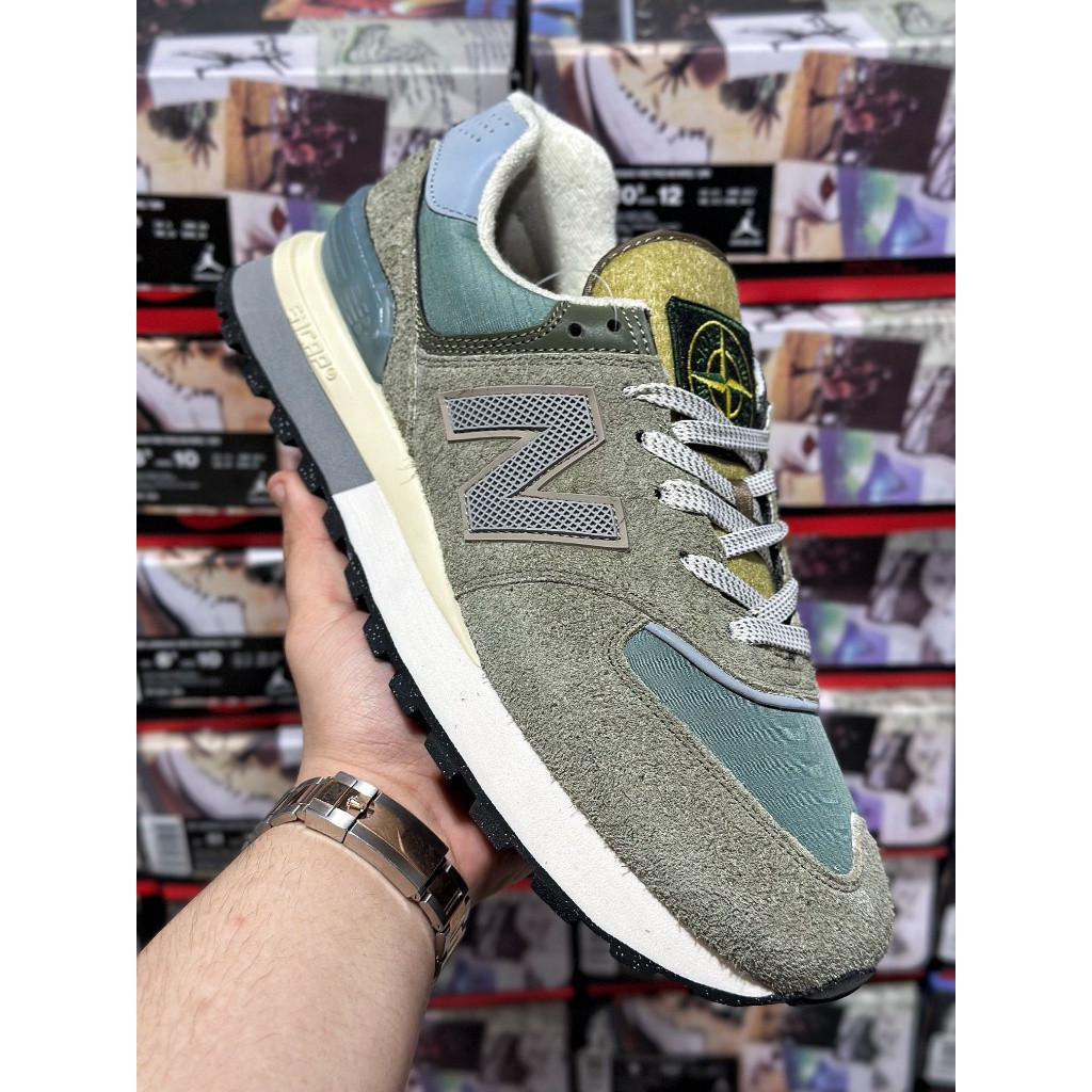 Stone Island x NB 574 Legacy Green NB574 U574LGST NB รองเท้ากีฬาผู้ชายผู้หญิงรองเท้า KDRK
