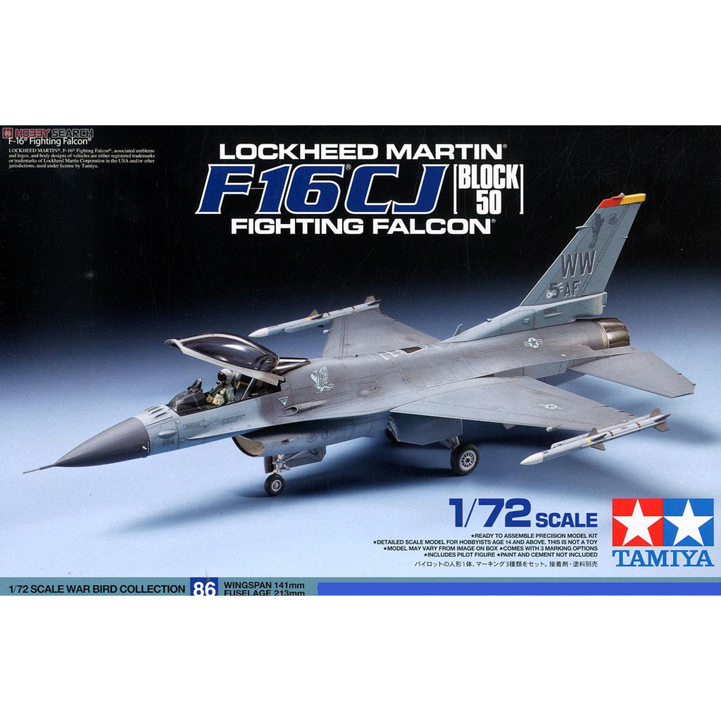 TAMIYA TAMIYA 60786 US F-16CJ Fighter 1/72 เครื่องบินประกอบพลาสติก