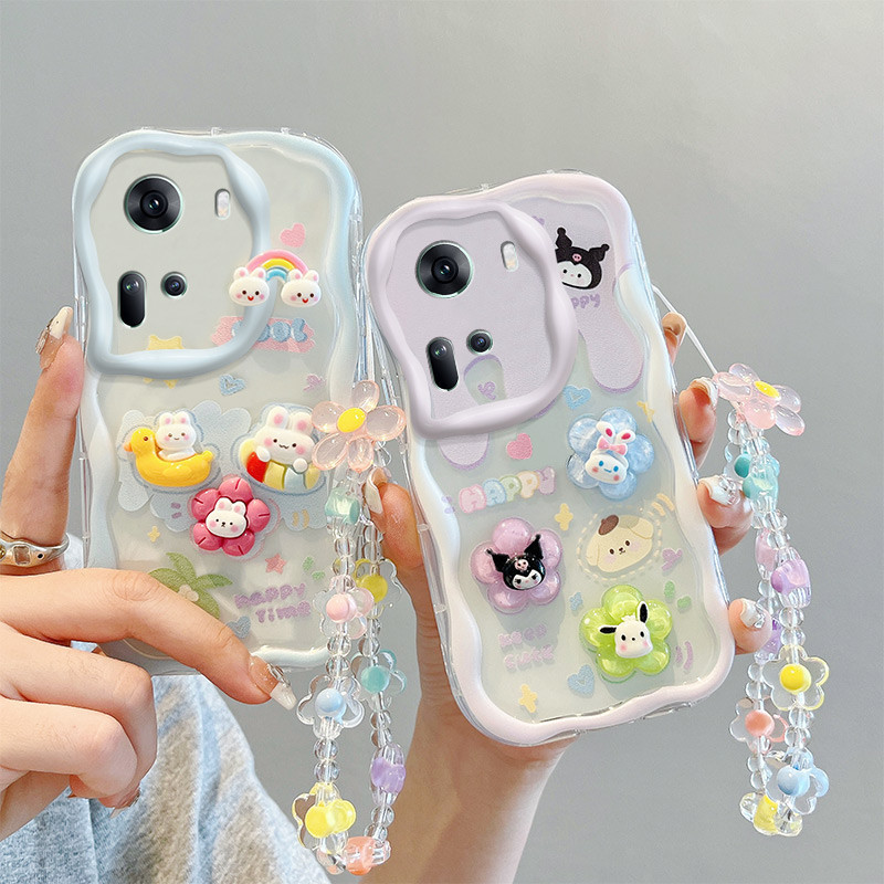 เคส For Oppo Reno 11 5G TPU เคส BBNYGZ สไตล์ครีม 3D ตุ๊กตากรณีโทรศัพท์ใสที่มีหลายรูปแบบ.