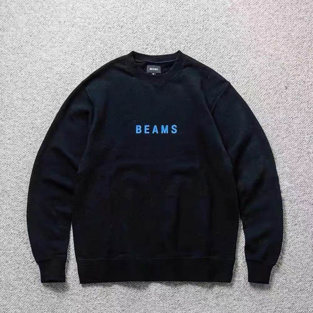 เสื้อกันหนาว BEAMS สำหรับผู้ชาย แขนยาว มีโลโก้รอบคอและลายตัวอักษร เหมาะสำหรับฤดูใบไม้ร่วงและฤดูหนาว ไซส์จาก XS ถึง 3XL