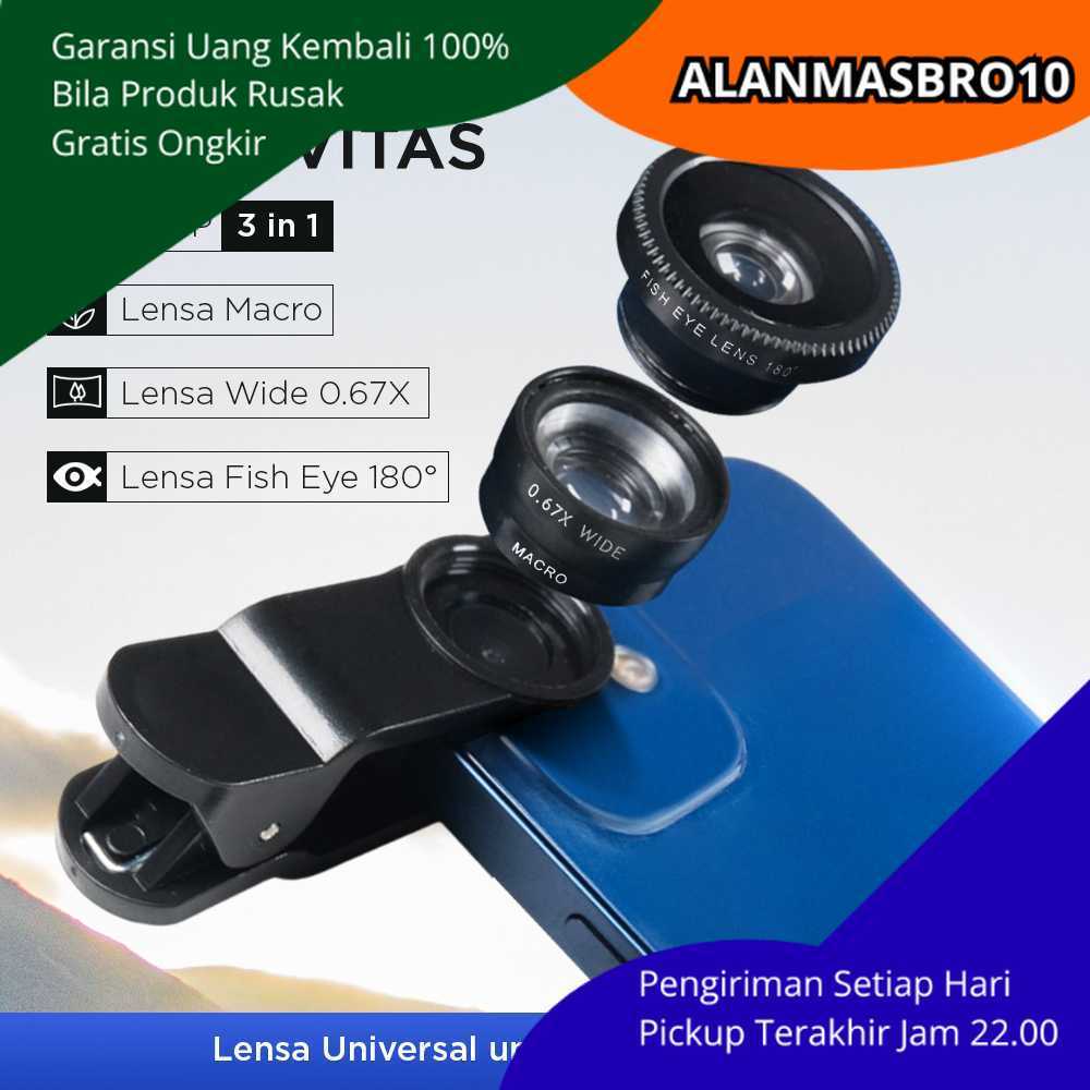 HP 3in1 Universal Fish Eye Macro เลนส์กล้องกว้าง 0.67X คลิปอลูมิเนียมน้ําหนักเบาทนทาน Clearer Photo 