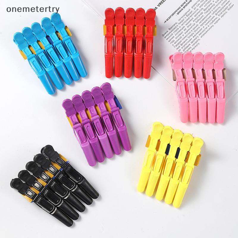 เซตคลิปล่ามพลาสติก 5 ชิ้น พร้อมคีมหนีบผมแบบคางคาย และคลิปจระเข้ สำหรับ صالอนและอุปกรณ์เสริมผม