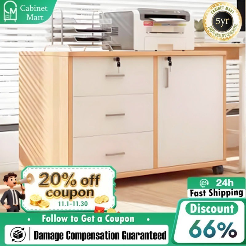 Kabinet Office File Cabinet Wooden Portable Filing Drawer Cabinets With Wheel Modern Cabinet With Lo